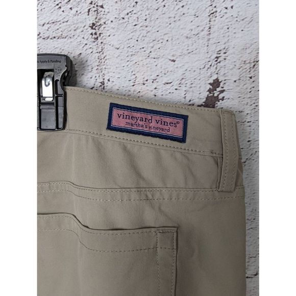 Vineyard Vines 5 Pocket On The Go Pants Men's 40 x 32" Tan Perfomance Stretch - Picture 6 of 7
